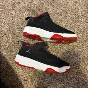 Jordan Kids Black and Red Sneakers